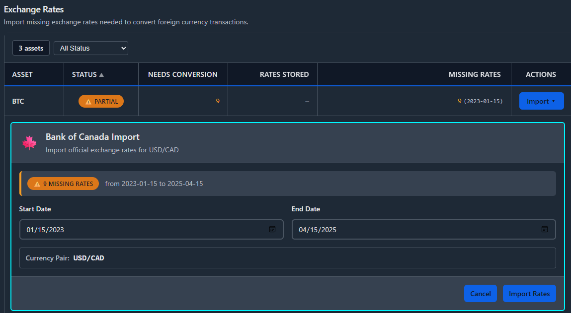 Cryptocurrency Prices Table