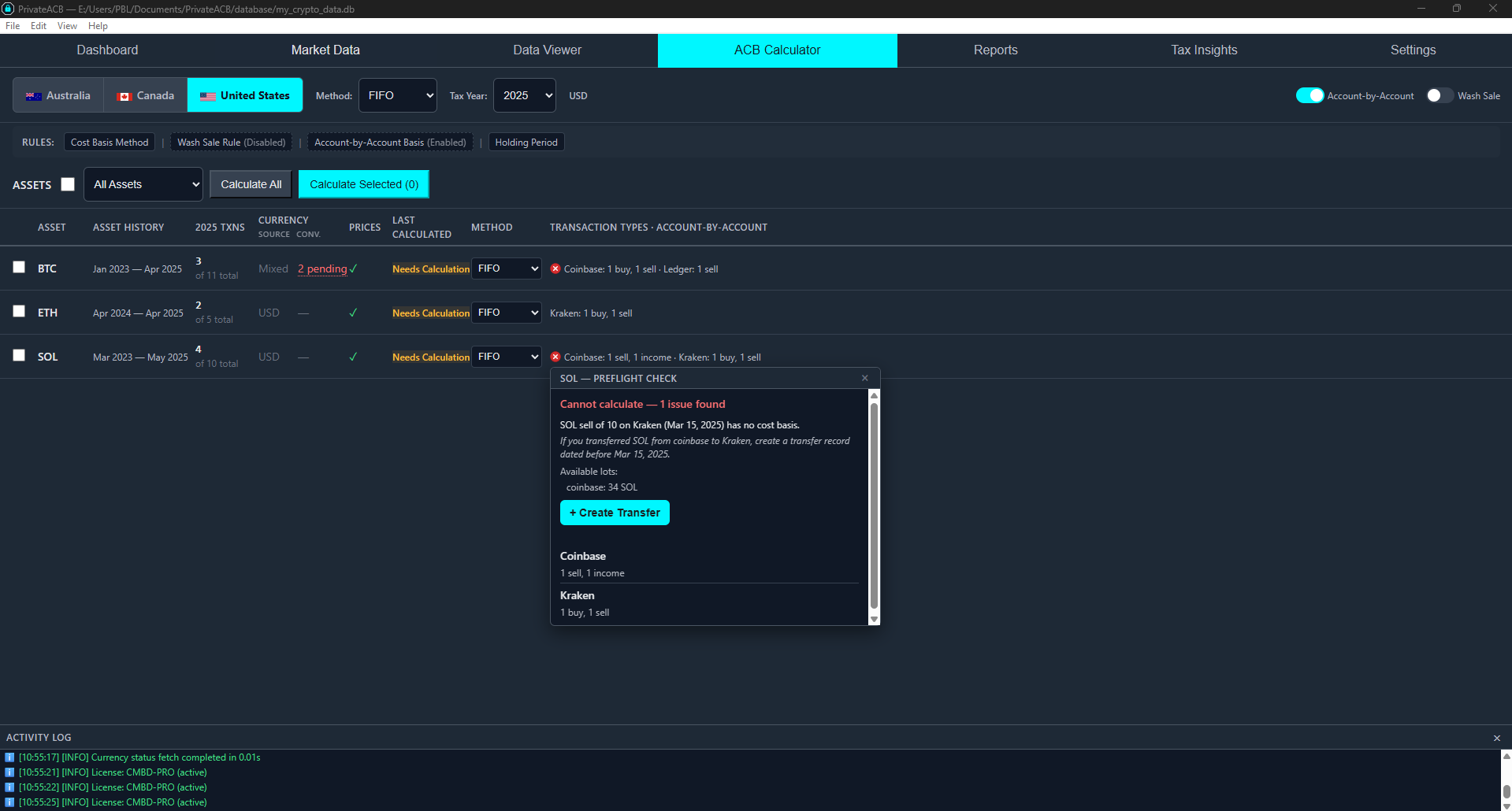 Account-by-Account Toggle Active